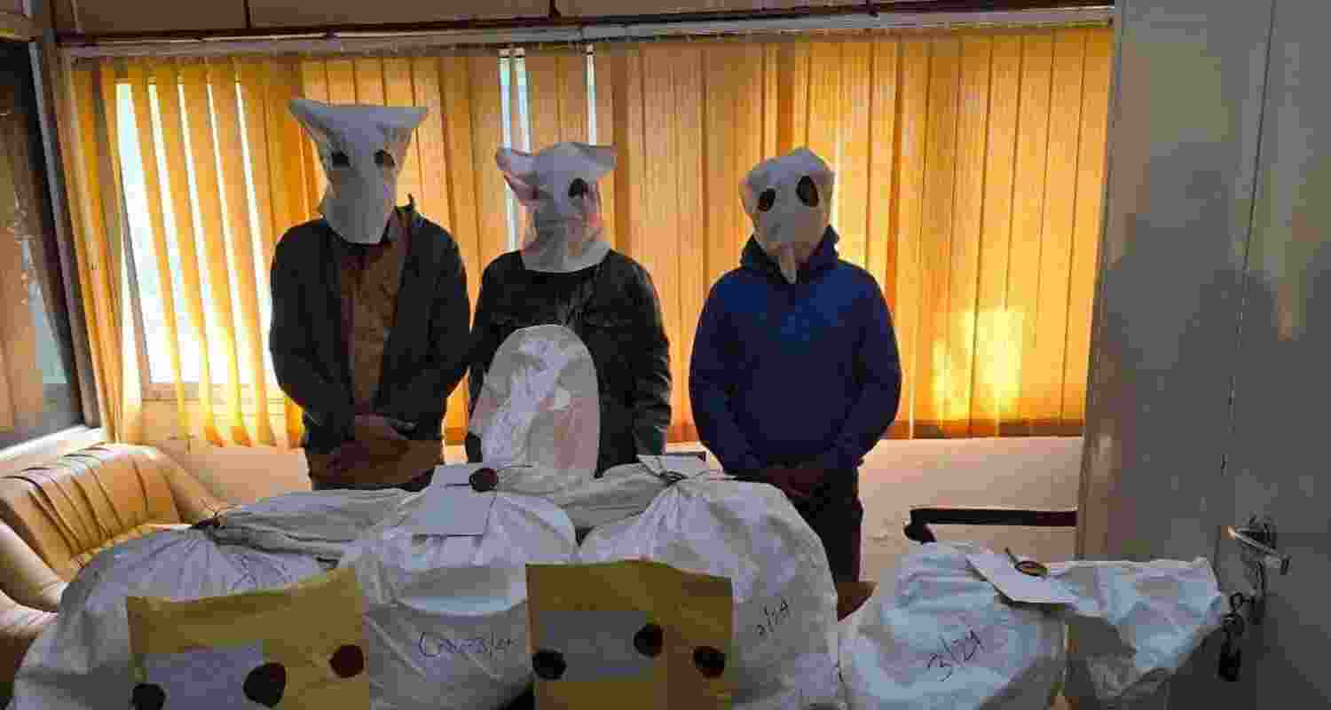 The arrested gang members.