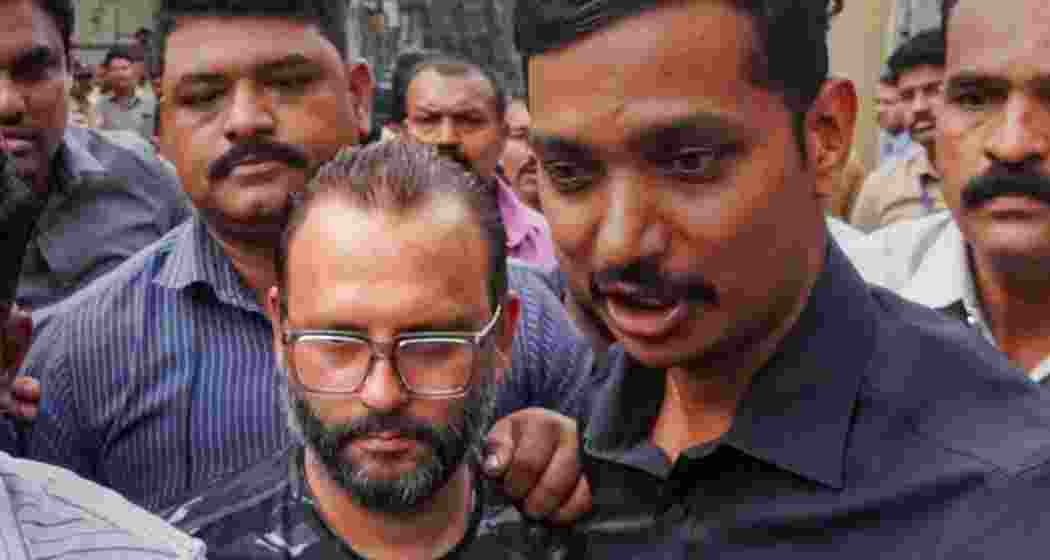 Accused minor's father Vishal Agarwal brought to the police after his arrest (PC: PTI)