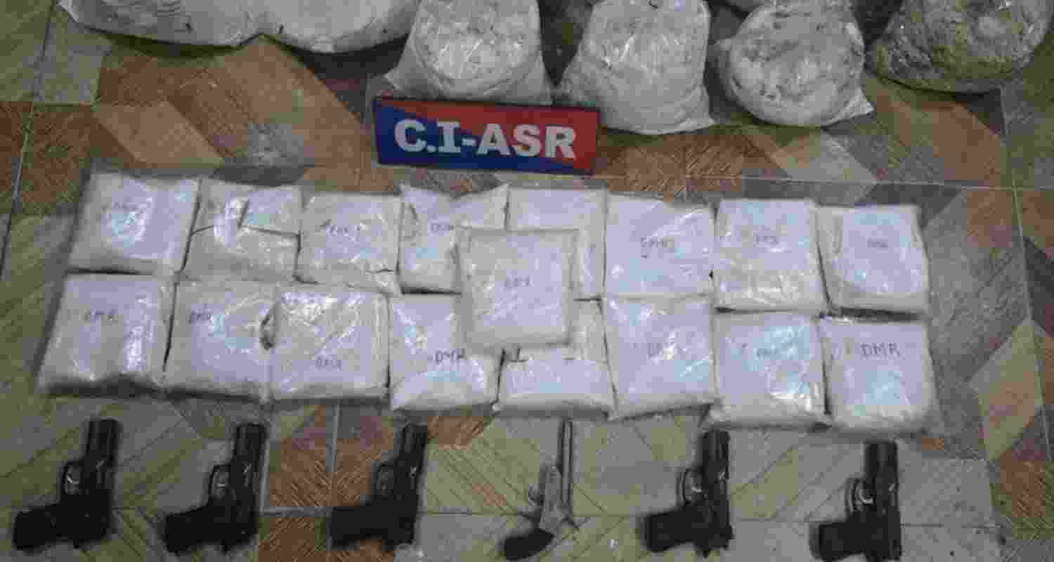BSF and Punjab Police seized 27 kg of heroin near the India-Pakistan border after intelligence inputs on a drone-dropped consignment from Pakistan.