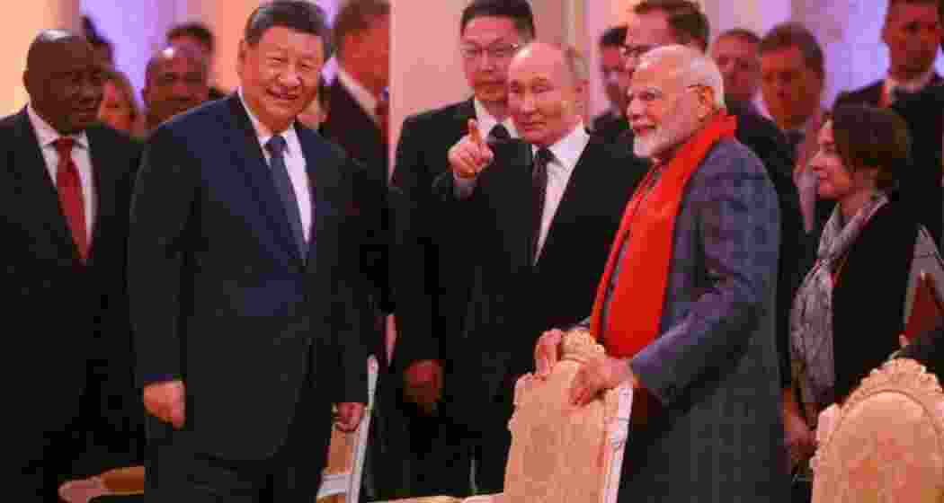 Chinese President Xi Jinping, Russian President Vladimir Putin and Indian Prime Minister Narendra Modi attend a concert before an informal dinner on the sidelines of the BRICS Summit in Kazan, Russia October 22, 2024.
