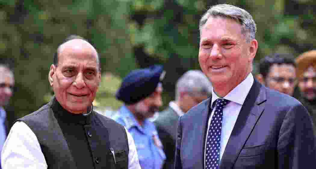Defence Minister Rajnath Singh with Australian Deputy Prime Minister and Defence Minister Richard Marles. (File photo)