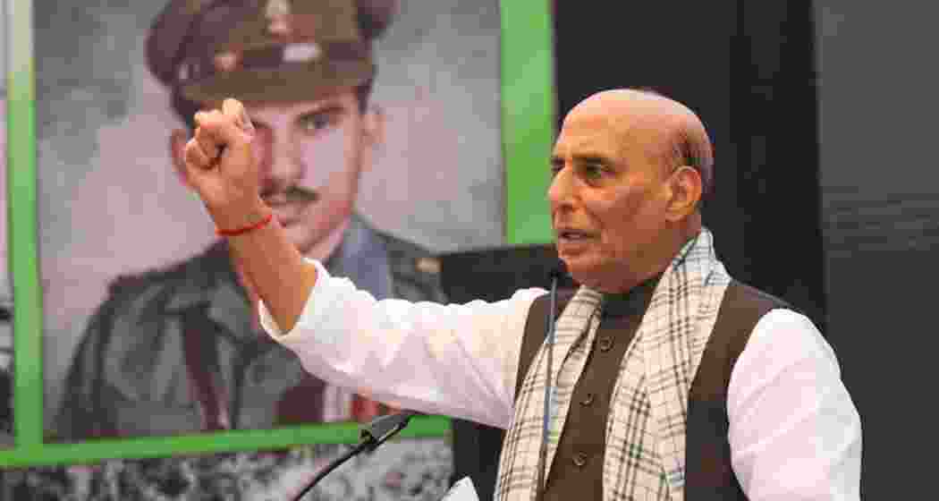 Defence Minister Rajnath Singh addresses troops in J&K's Udhampur on the eve of International Yoga Day. 