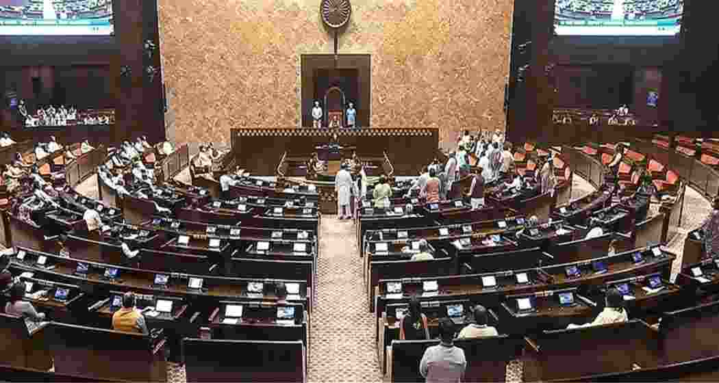 Members attend proceedings in the Rajya Sabha during the passage of the Indian Ports Bill, 2025. 