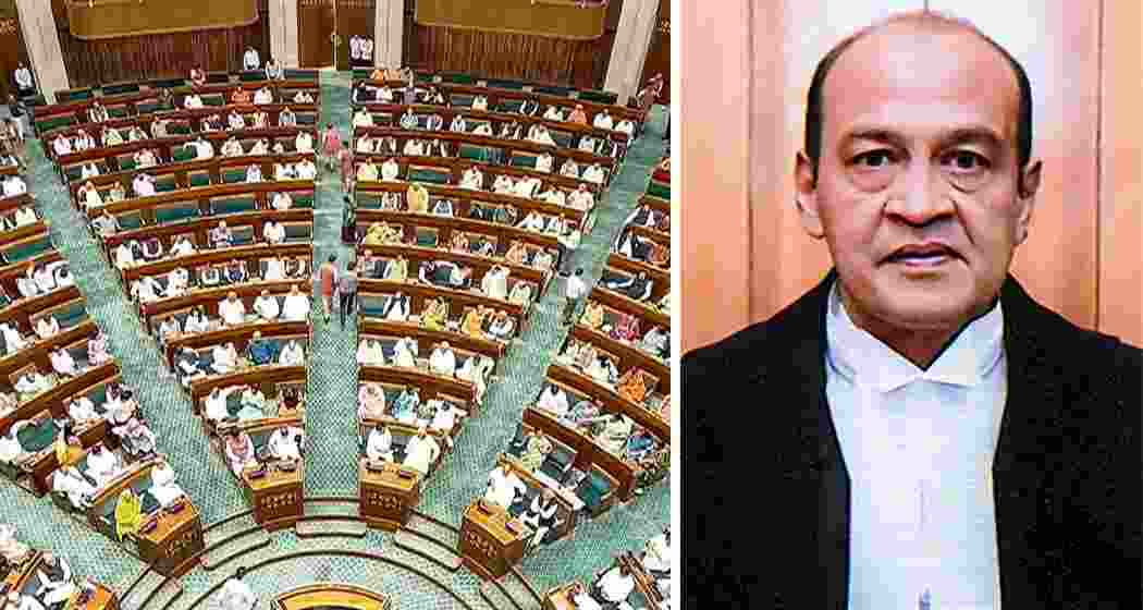 File photos of the Rajya Sabha and High Court Judge Yashwant Varma. 