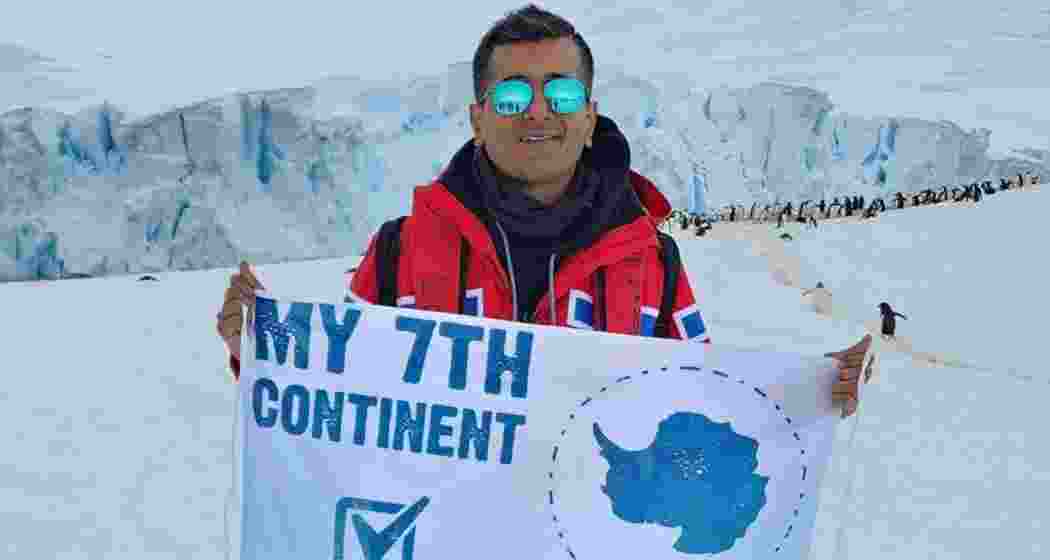 Explorer Ram Gopal Kothari at the South Pole during previous expedition. 