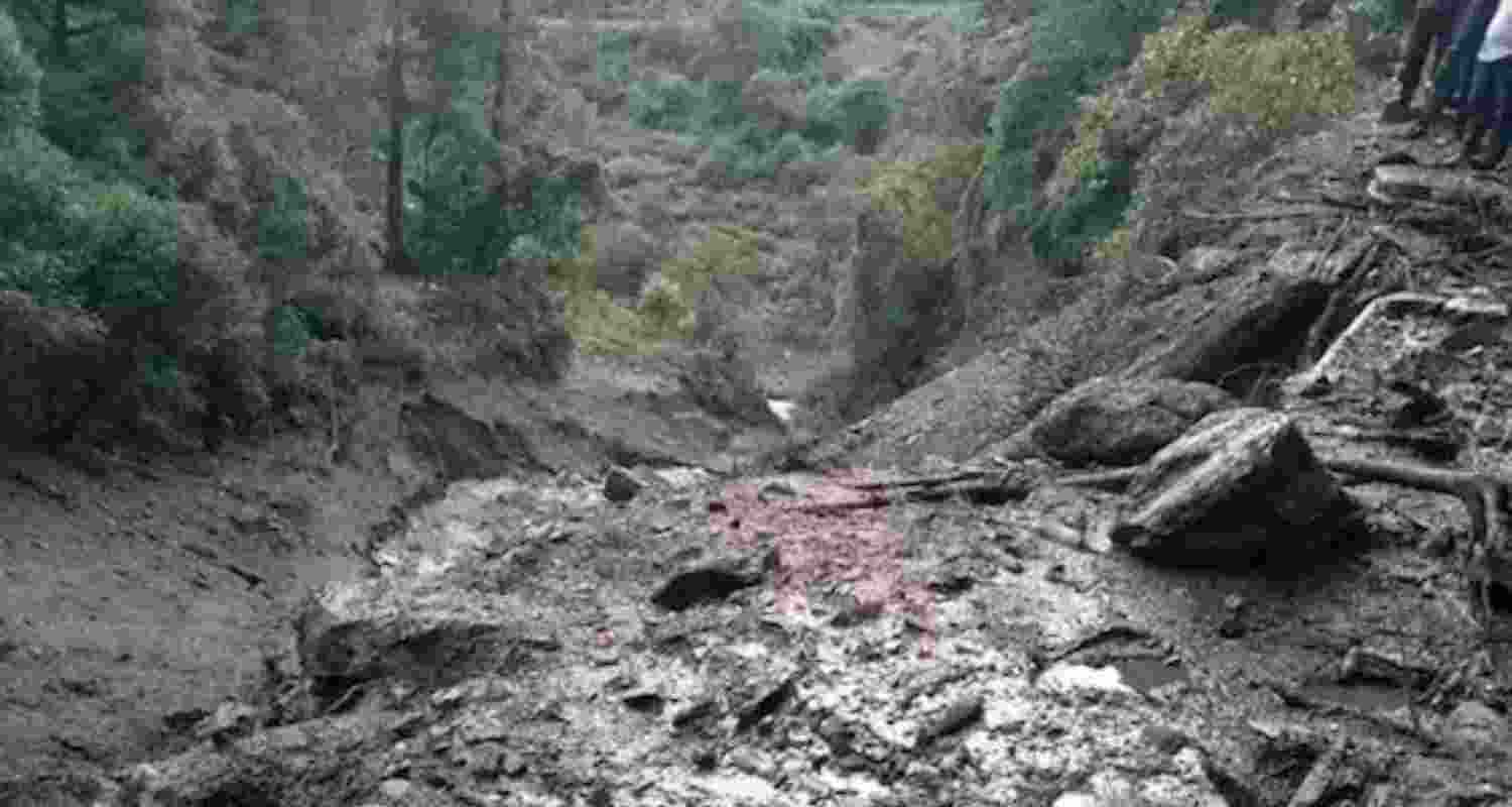 Image from Cloudburst hit Rampur. Via X.