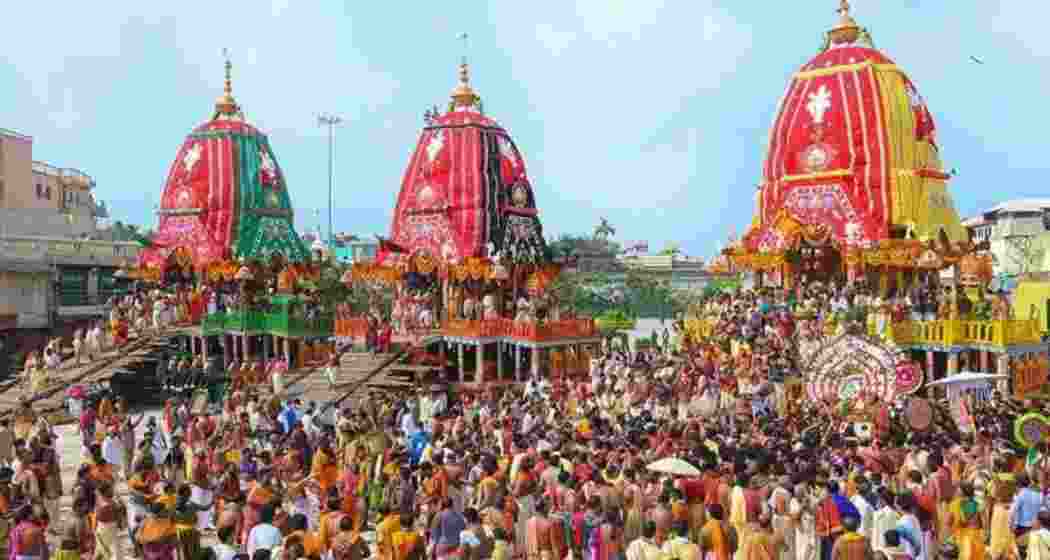 A scene from the Puri Rath Yatra in Odisha. 