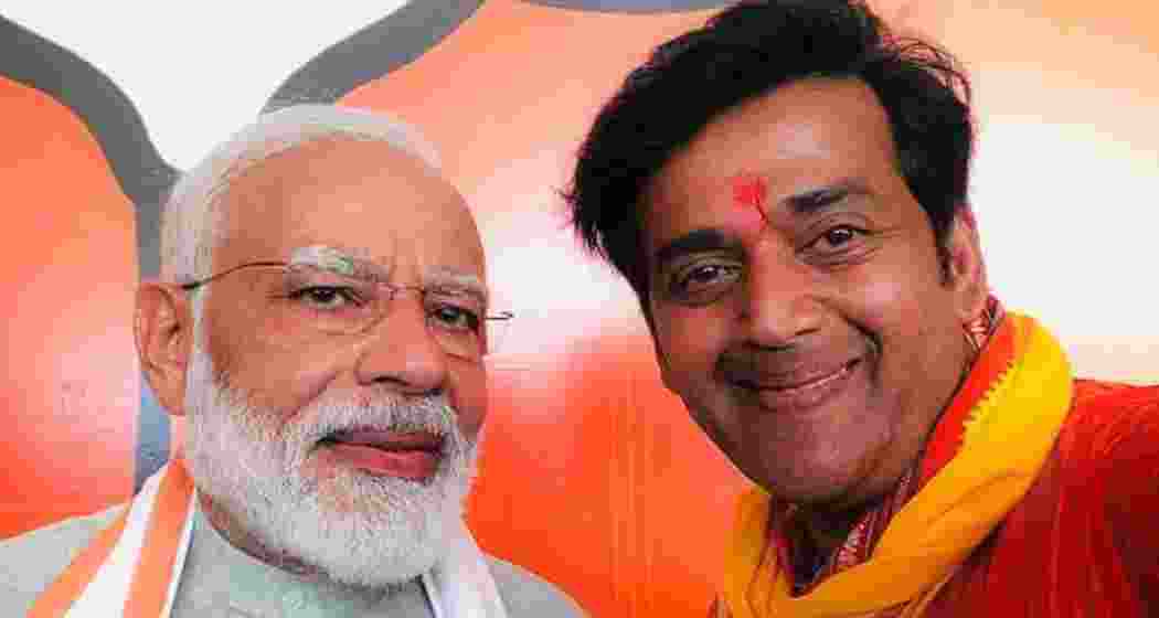BJP's Lok Sabha Member of Parliament from Gorakhpur, Ravi Kishan, with Prime Minister Narendra Modi. File photo.