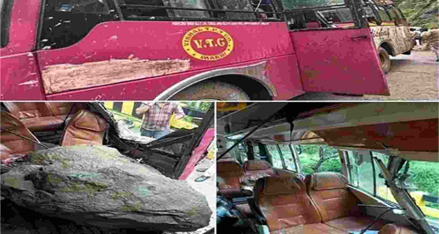 Shooting stones hit bus, killing two women and injuring 15 passengers in Shimla.
