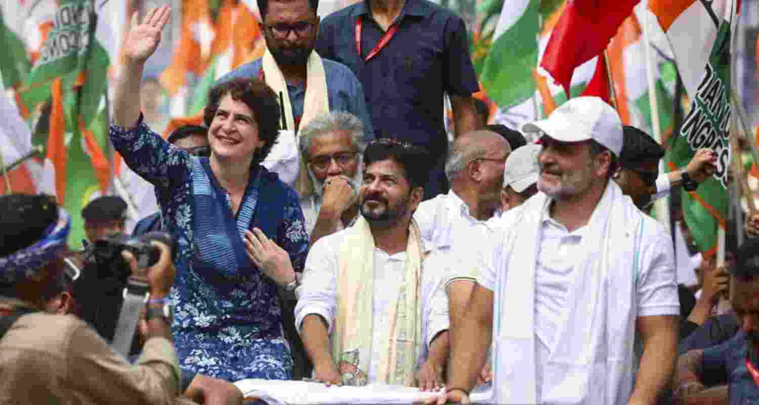 Priyanka, Revanth join Rahul Gandhi for Voter Adhikar Yatra
