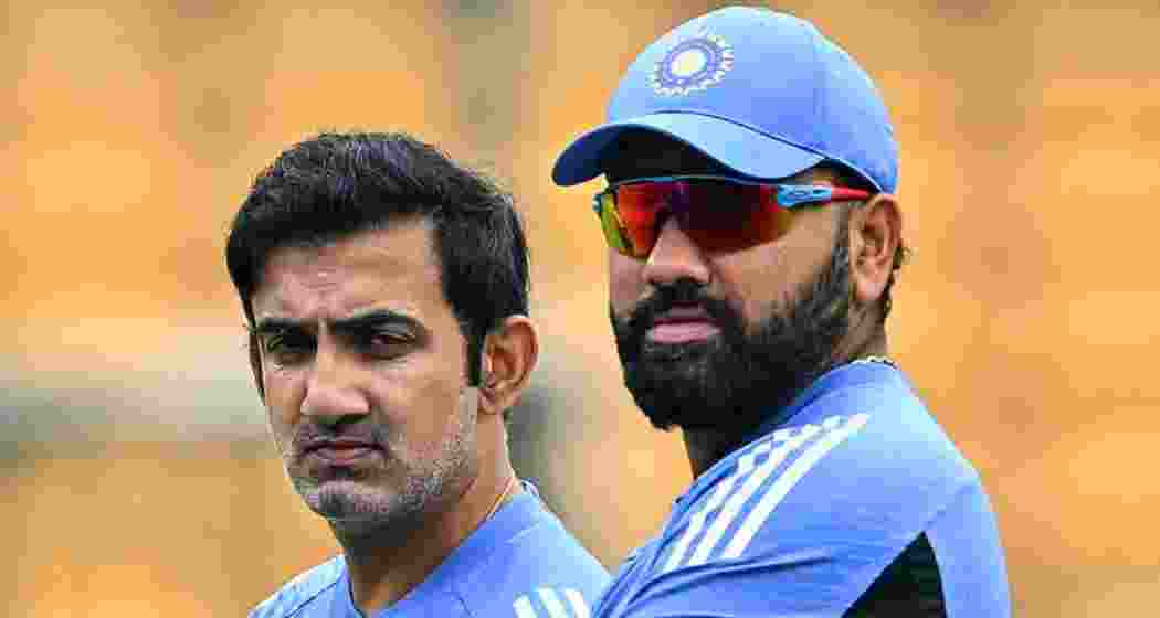Coach Gautam Gambhir with captain Rohit Sharma. File photo.