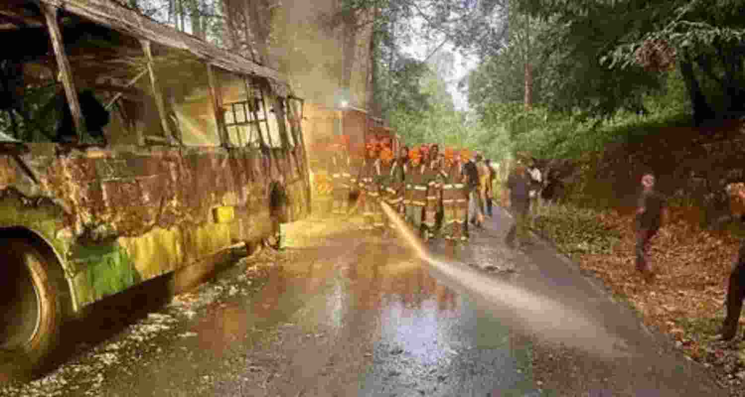 KSRTC catches fire on Sabarimala route; no injuries
