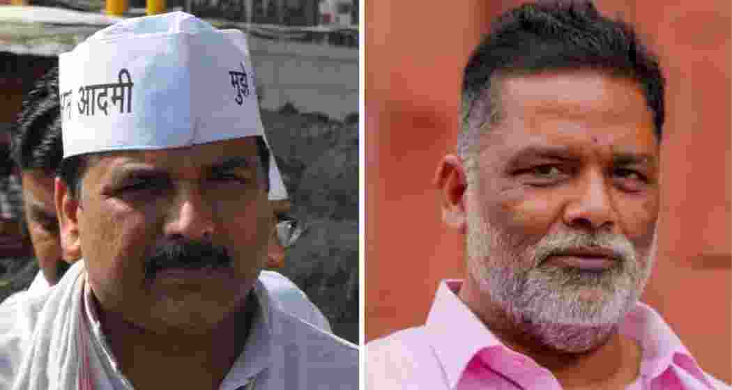 AAP MP Sanjay Singh and Congress leader Pappu Yadav. (File photo)