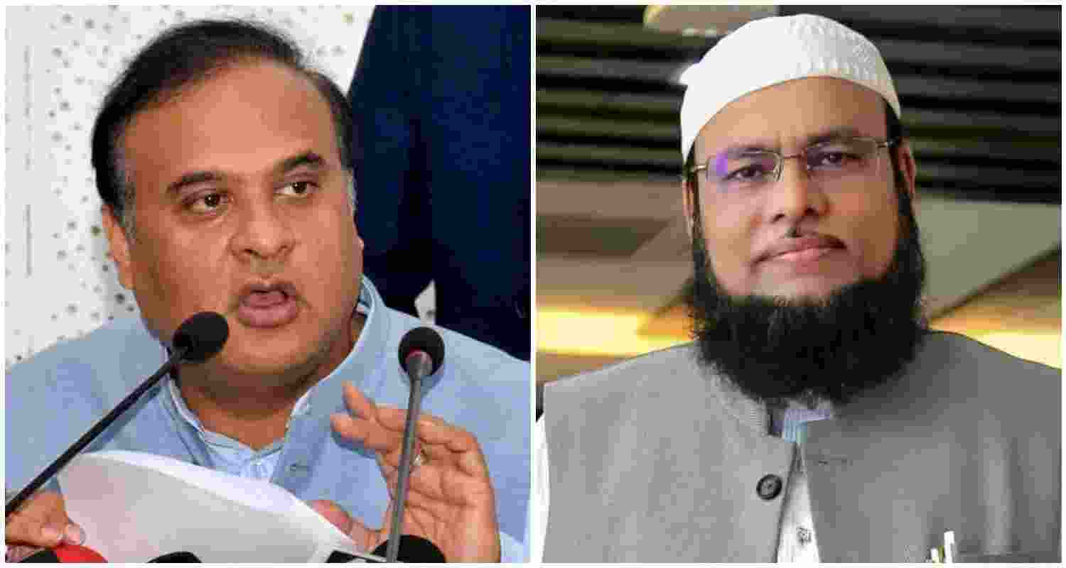 Assam Chief Minister Himanta Biswa Sarma (L), Chancellor of the University of Science and Technology, Meghalaya (USTM), Mahbabul Haque (R). File photos.