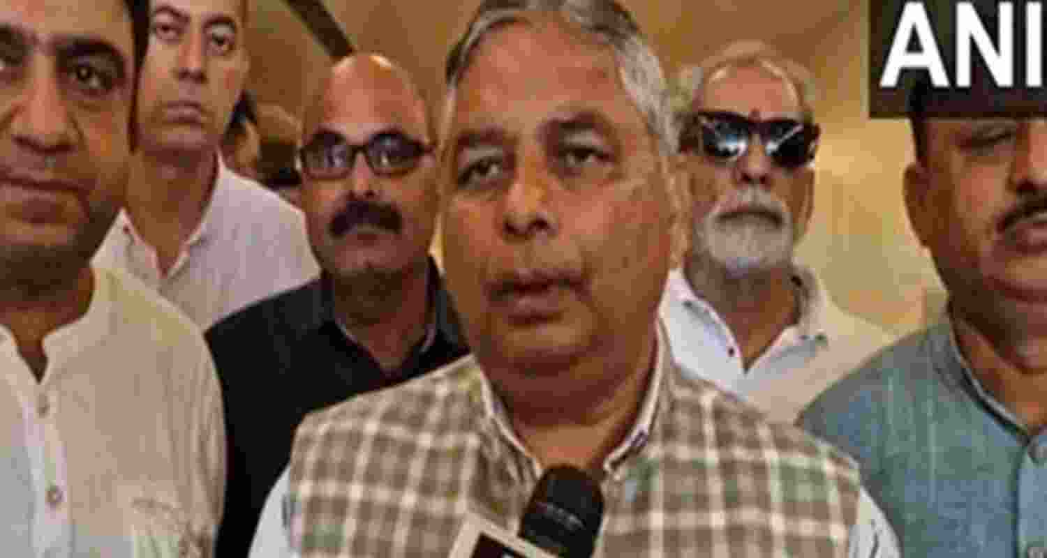 J-K BJP President Sat Sharma along with other party workers (Photo/ANI)