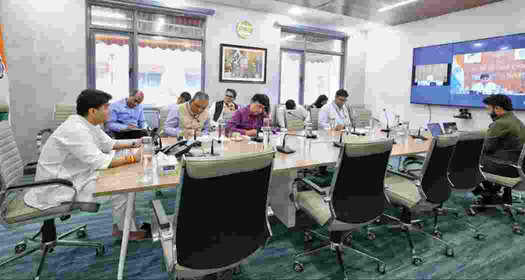 Union DoNER Minister Jyotiraditya Scindia attends a high-level task force meeting on North-East tourism along with officials and CMs of NE states on Monday.
