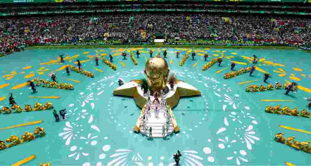 Artistes performing during the opening ceremony of the FIFA World Cup at the Mexico City Stadium in Mexico on Thursday night.