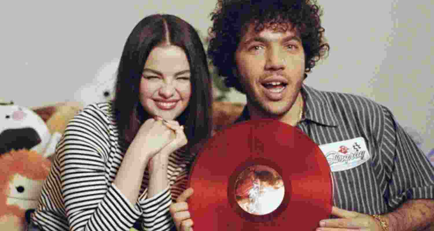 Singer-actor Selena Gomez and her fiancé record producer Benny Blanco. Image: X