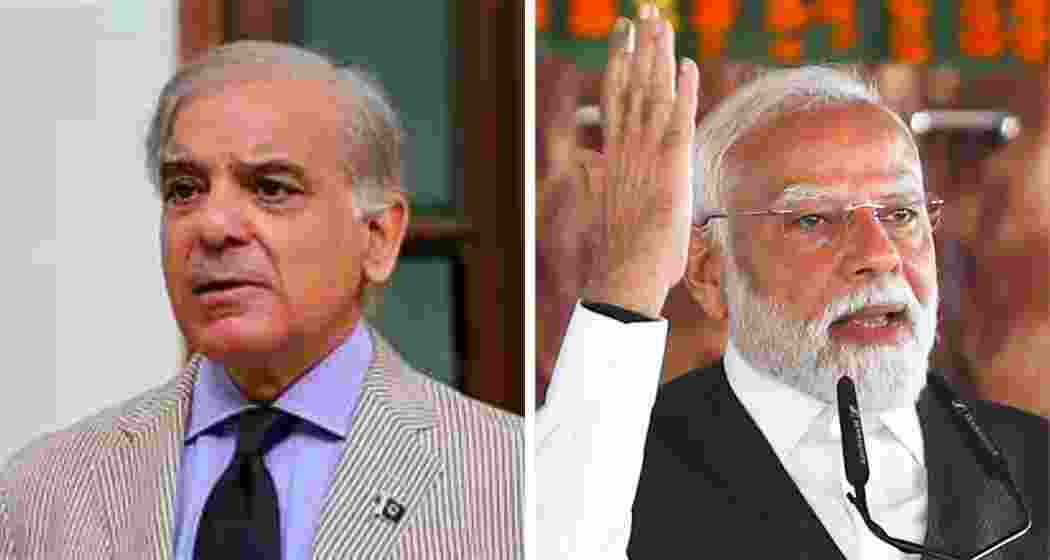 Pakistan Prime Minister Shehbaz Sharif and Indian Prime Minister Narendra Modi.