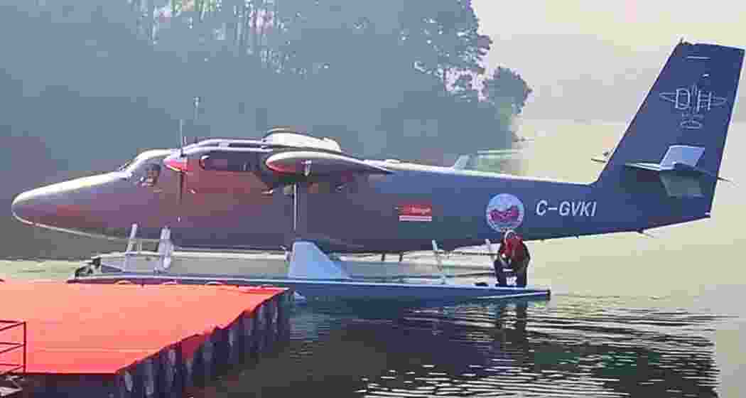 Seaplane demonstration at Umiam Lake in Meghalaya.
