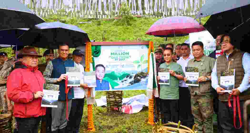 Sikkim Chief Minister Prem Singh Tamang during the launch of 'Mission: Million Oak Trees by 2047' after planting an oak sapling at Lagyap Reserve Forest. Sikkim Chief Minister Prem Singh Tamang during the launch of 'Mission: Million Oak Trees by 2047' after planting an oak sapling at Lagyap Reserve Forest.