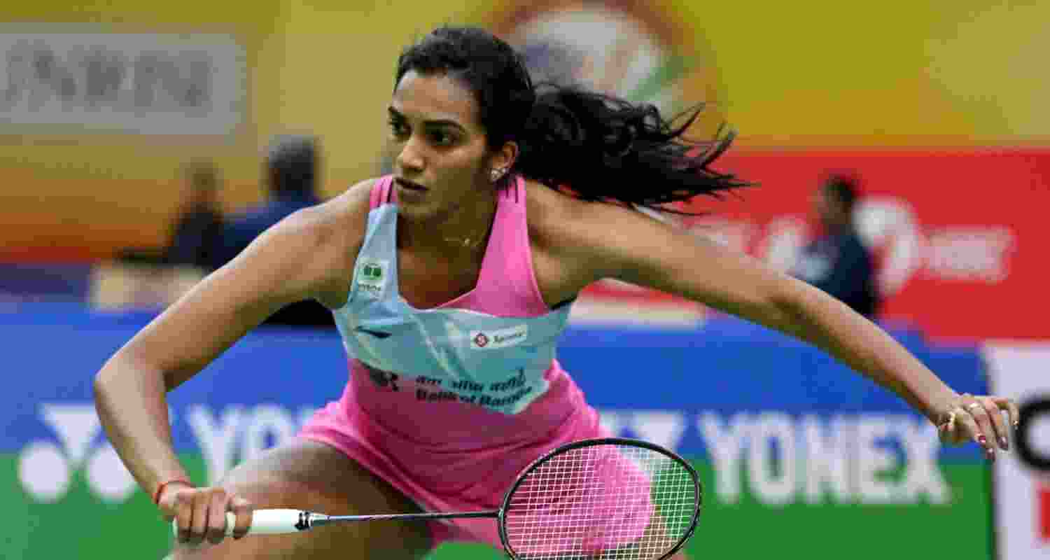 PV Sindhu during a match. Image via X.