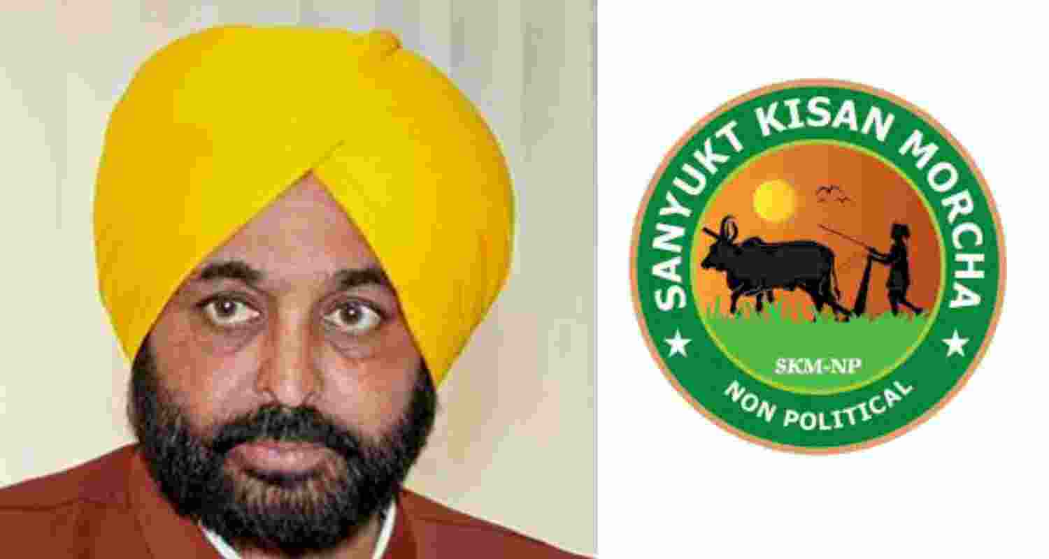 Punjab CM, SKM logo. 