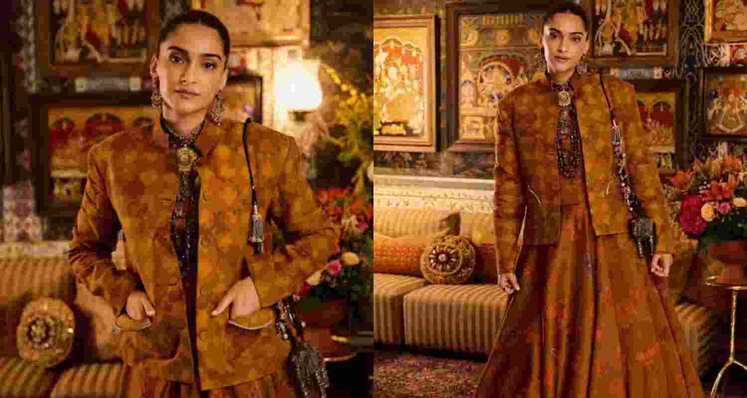 Earlier in the day, sharing her excitement on Instagram, Sonam shared a series of stunning pictures, showing off a chic Indo-western outfit.