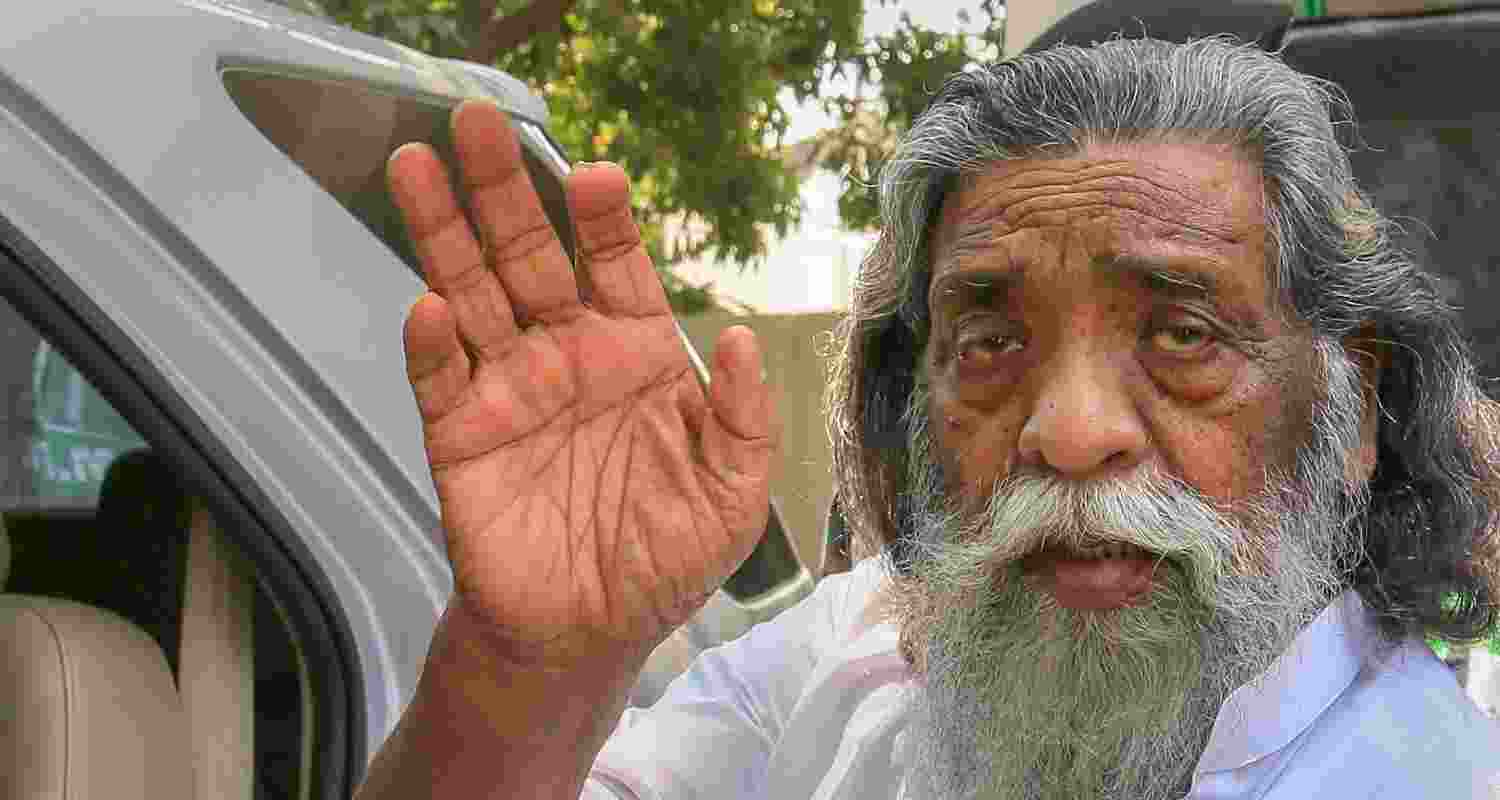 A file photo, former Jharkhand chief minister Shibu Soren at his residence, in Dumka. 