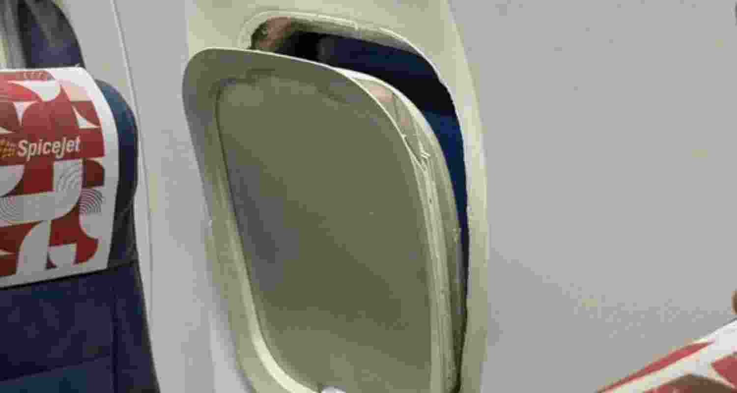 SpiceJet said the frame was fixed upon landing at the next station.