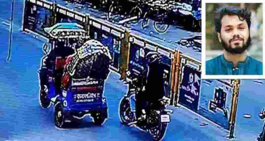 In this video grab, two unidentified motorcycle-borne assailants, who had been following Osman Hadi’s rickshaw, are seen before shooting the student leader in the head in Dhaka on December 12.
