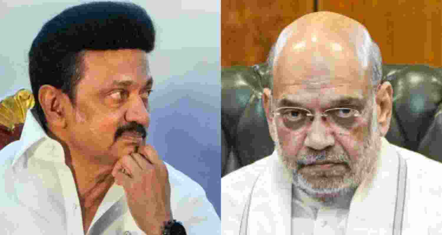 Tamil Nadu Chief Minister MK Stalin (left) and Union Home Minister Amit Shah.