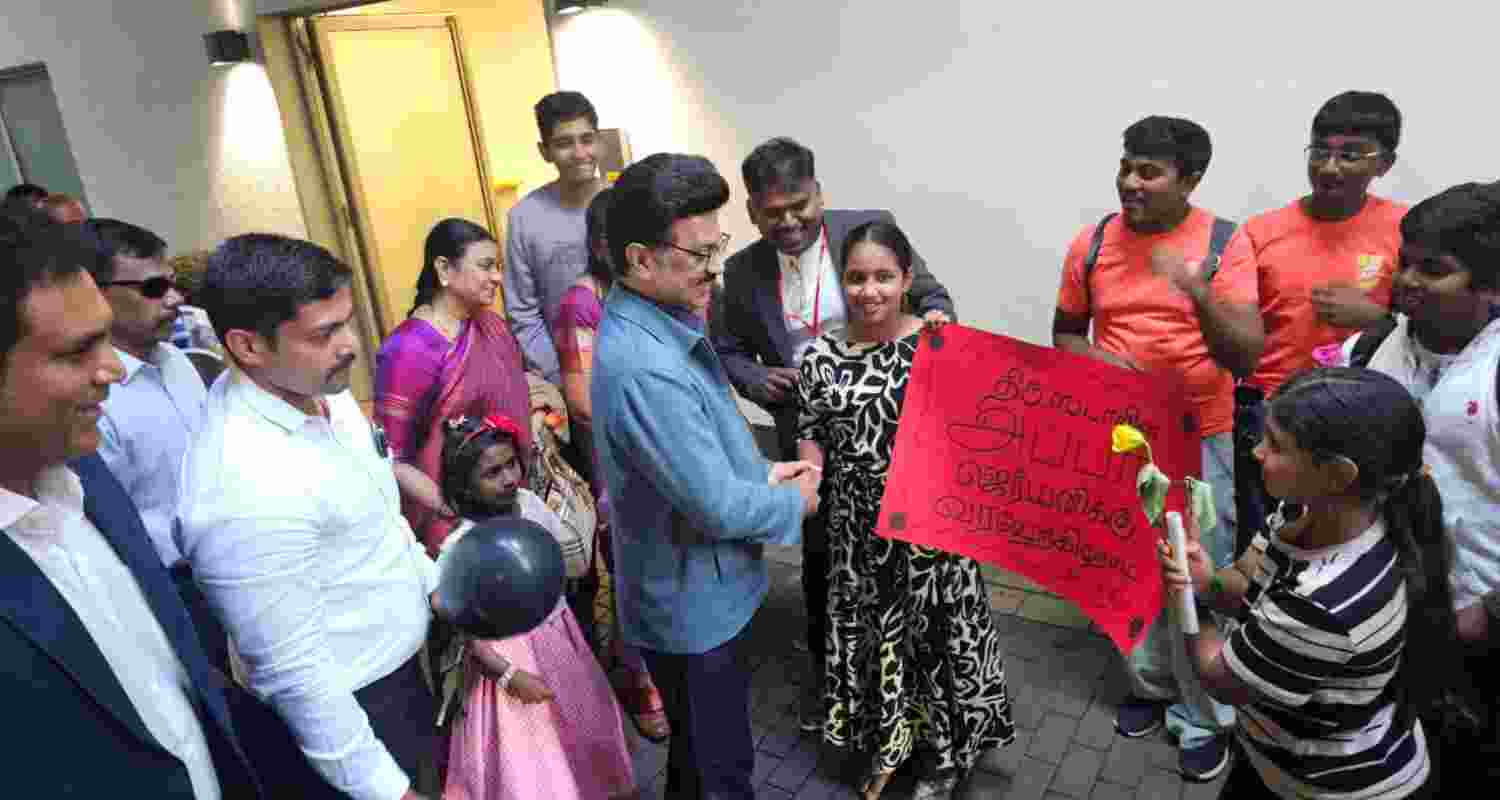 Tamil Nadu Chief Minister MK Stalin receives a warm welcome in Deutschland, Europe, by Tamil families.