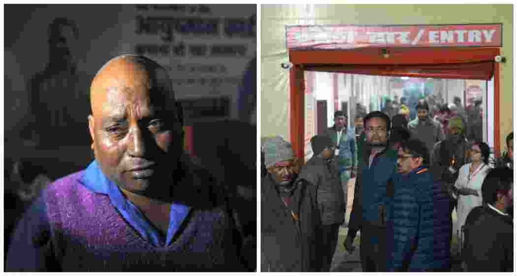 A family member of one of the injured devotees is seen after a stampede on 'Mauni Amavasya' during the ongoing 'Maha Kumbh Mela' festival, in Prayagraj (left). People gather outside the central hospital after a stampede on 'Mauni Amavasya' during the ongoing 'Maha Kumbh Mela' festival, in Prayagraj, Wednesday, Jan. 29, 2025. Multiple casualties were feared after a "stampede-like" situation broke out at the Sangam on Wednesday amid the ongoing Maha Kumbh, as a large number of pilgrims turned up for a holy bath on Mauni Amavasya, officials said.