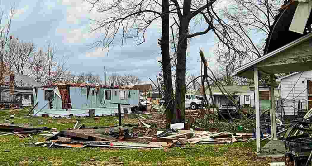 A tornado leaves a path of destruction in Missouri, levelling homes and uprooting trees as emergency responders search for survivors following a massive storm system that has killed at least 32 people.