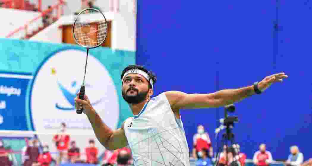 Indian para-badminton star Sukant Kadam in action.