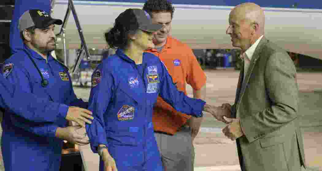 NASA astronaut Sunita Williams arrives at NASA's Johnson Space Center after her return to earth from the International Space Station (ISS), in Houston, USA. (@NASA_Johnson via PTI Photo)