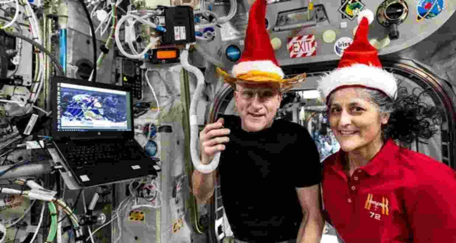 Butch Wilmore and Sunita Williams at the International Space Station on Christmas Eve.