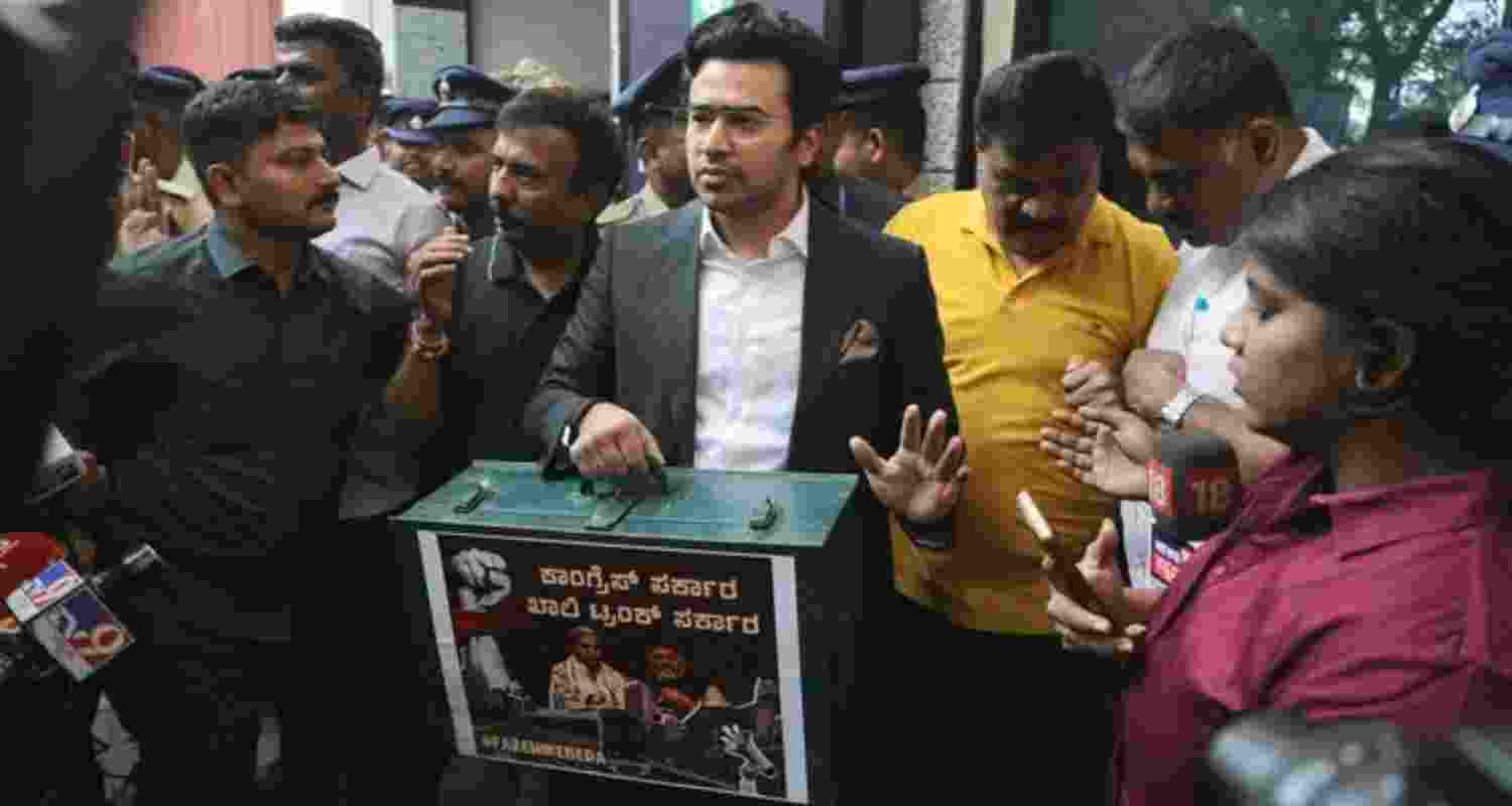 Speaking to the media shortly before police escorted him away, Surya termed the action “shameful” and accused the state government of detaining people instead of providing better roads, infrastructure and amenities. “We are asking for affordable public transport,” he said.