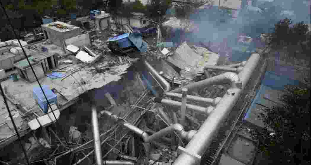 Smoke rises from Sigachi Industries' pharma plant in Pashamylaram, Telangana, following the deadly explosion on June 30 that killed at least 38 and left several others injured. 