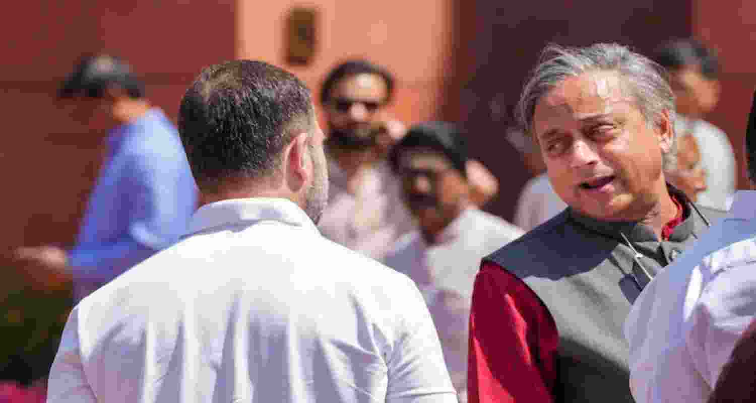 A file photo of Shashi Tharoor and Rahul Gandhi.