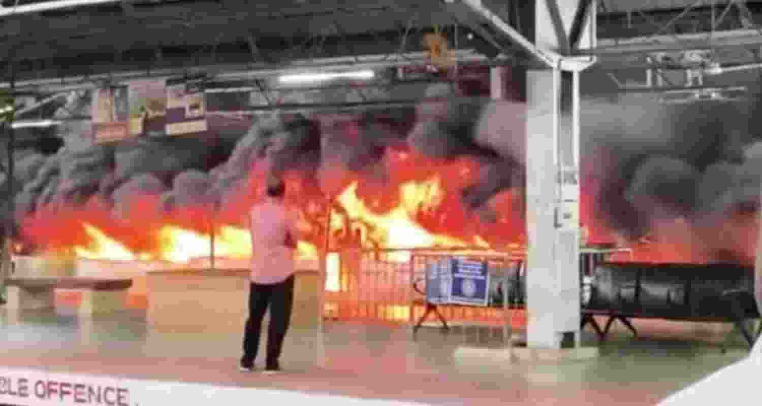 Fire guts hundreds of two-wheelers at Thrissur railway station
