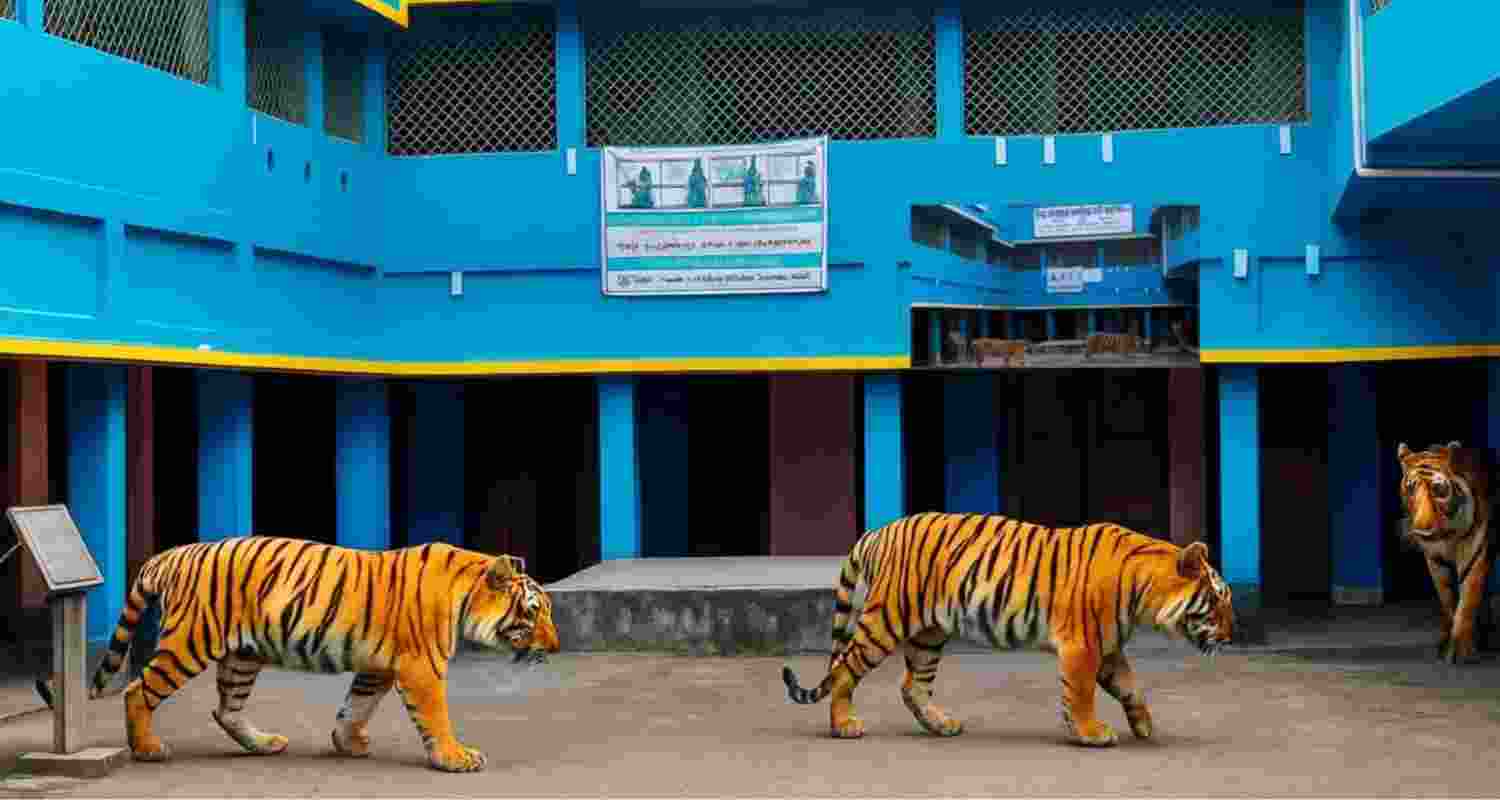 AI-generated tiger video in Bengal school corridor sparks panic