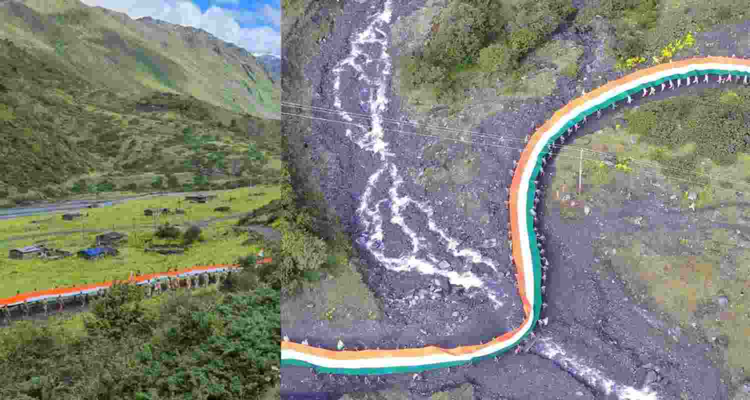 Army organises 100-m-long flag march at 14,000 ft in Arunachal