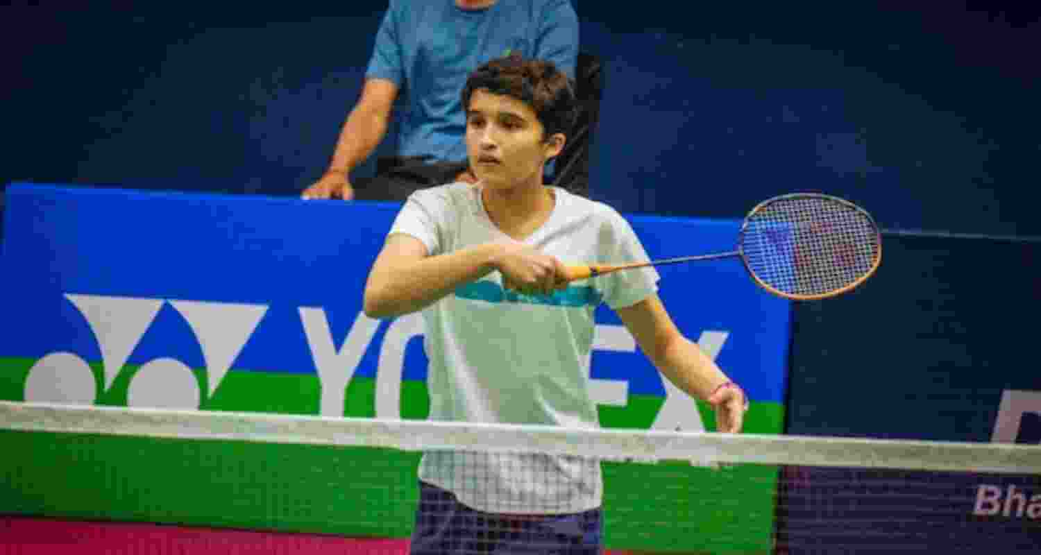 Unnati Hooda in action in her quarterfinal match on Friday.