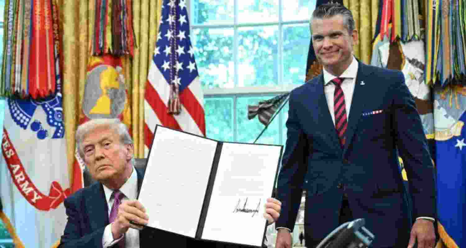 President Donald Trump signed an executive order Friday rebranding the Department of Defense as the Department of War, a more bellicose alternative that echoes the agency's 18th-century name.