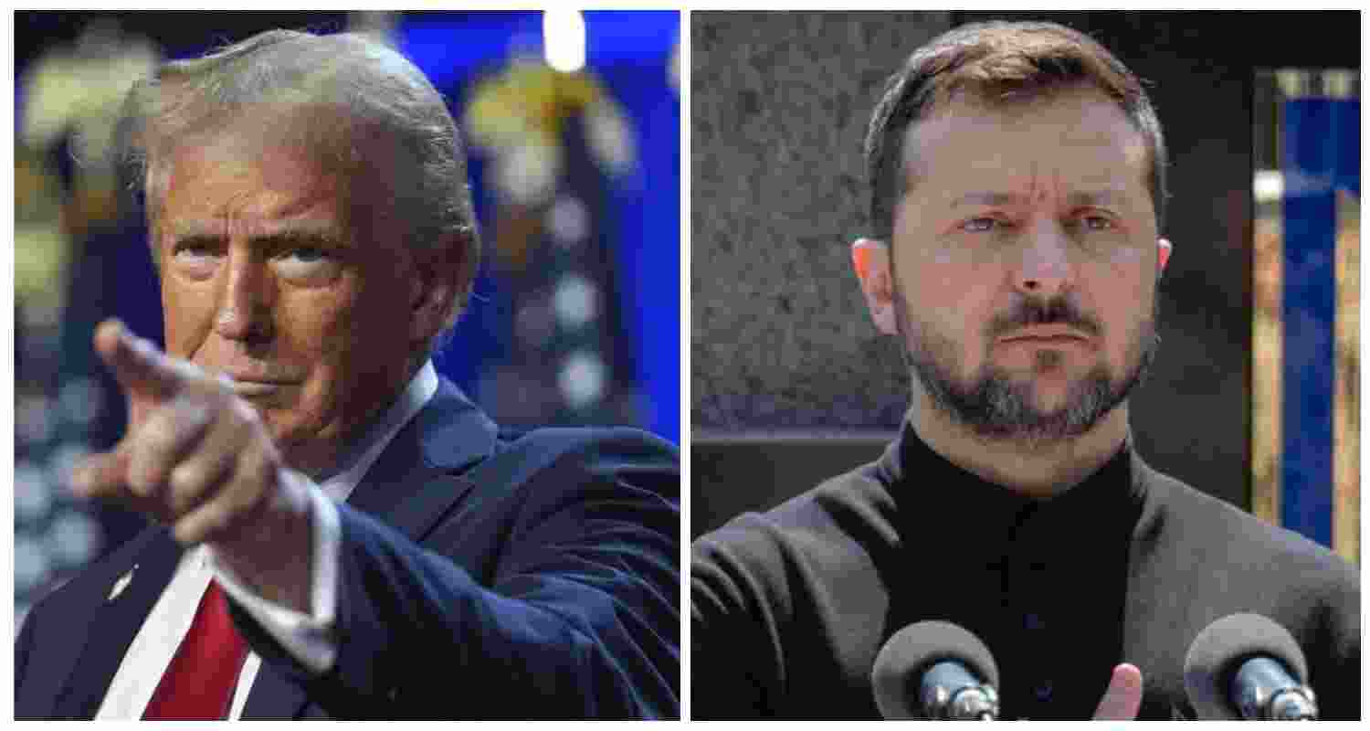  US President Donald Trump and Ukraine President Volodymyr Zelensky. File photos.