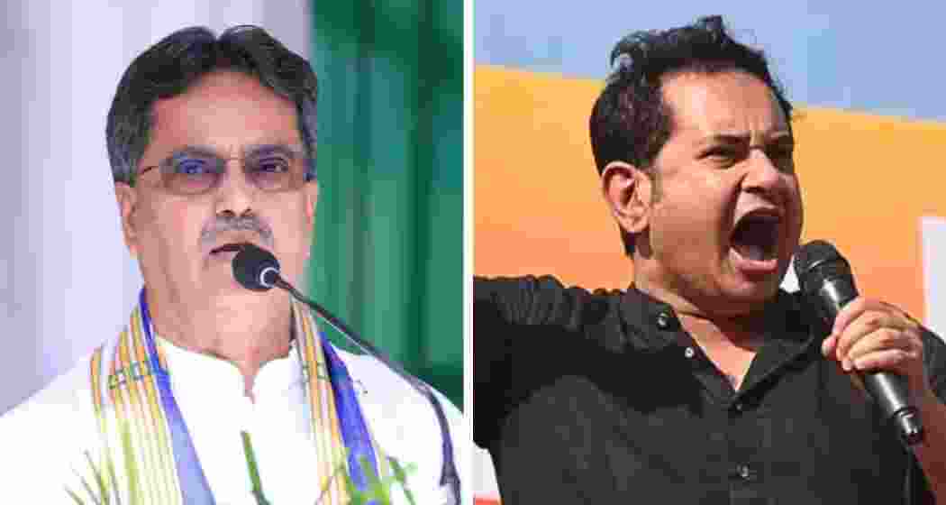 Tripura Chief Minister Manik Saha, Tipra Motha leader Pradyot Bikram Manikya Deb Barma. 