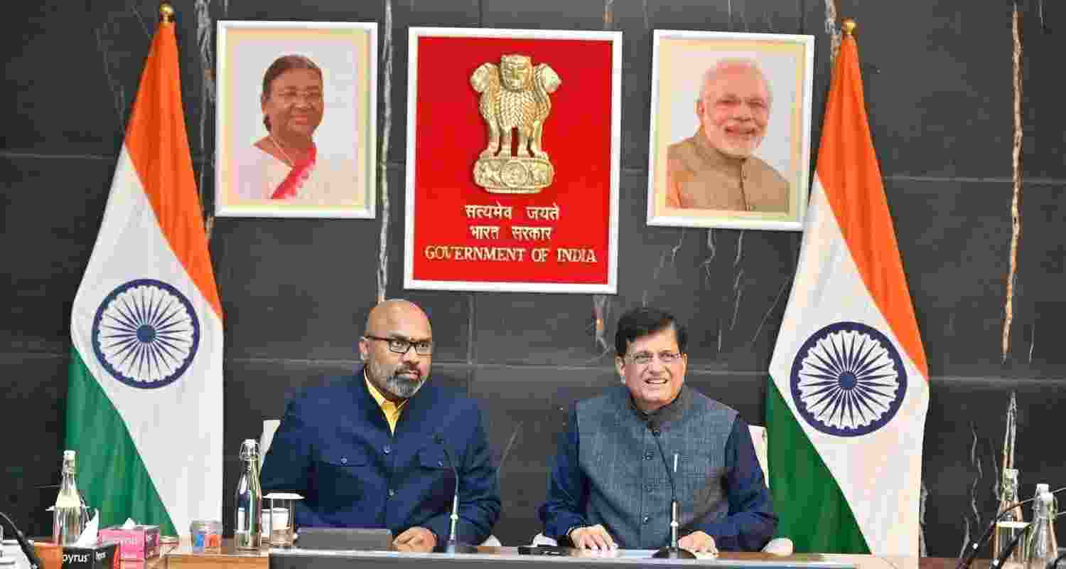 Union Minister Piyush Goyal at the launch of the National Turmeric Board in Nizamabad, Telangana.