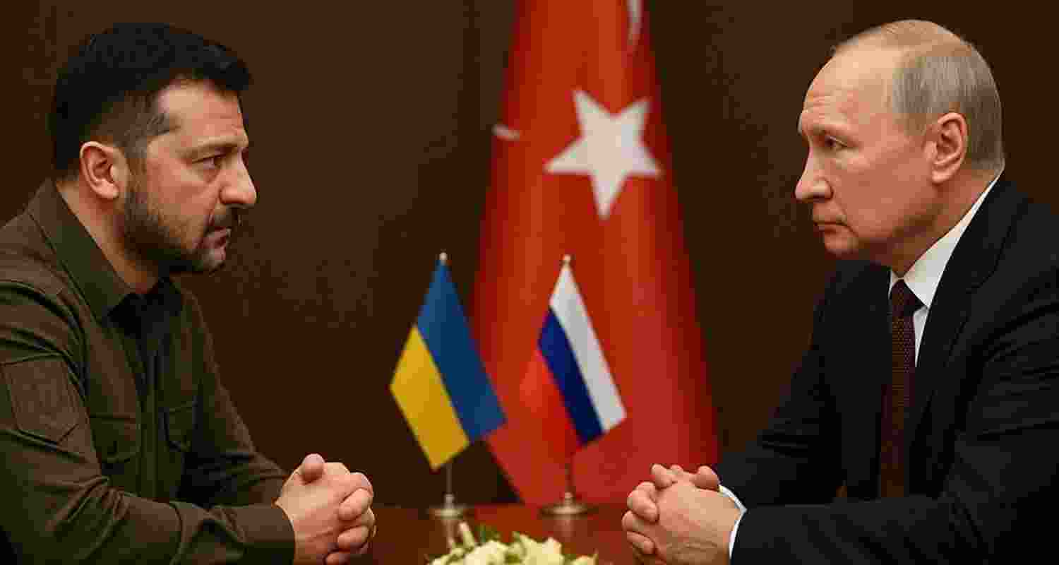 Russian President Vladimir Putin and Ukrainian President Volodymyr Zelenskyy. Image: X
